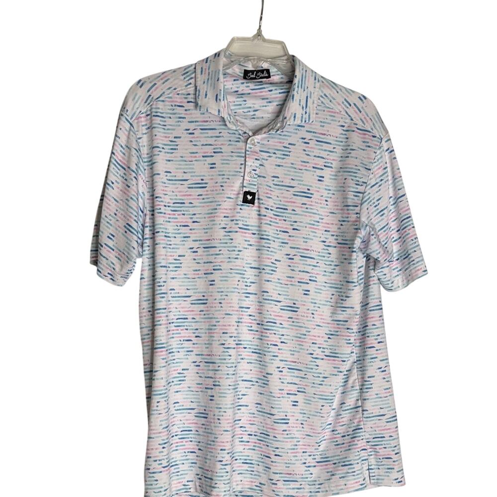 Bad Birdie Men's Multicolor Polo Shirt. Large.  Golf. Large. AOP.